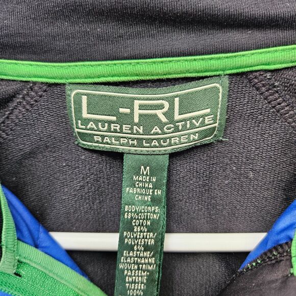 Lauren Active Ralph Lauren Quilted Jacket Women Size Medium Blue Black - Picture 5 of 8